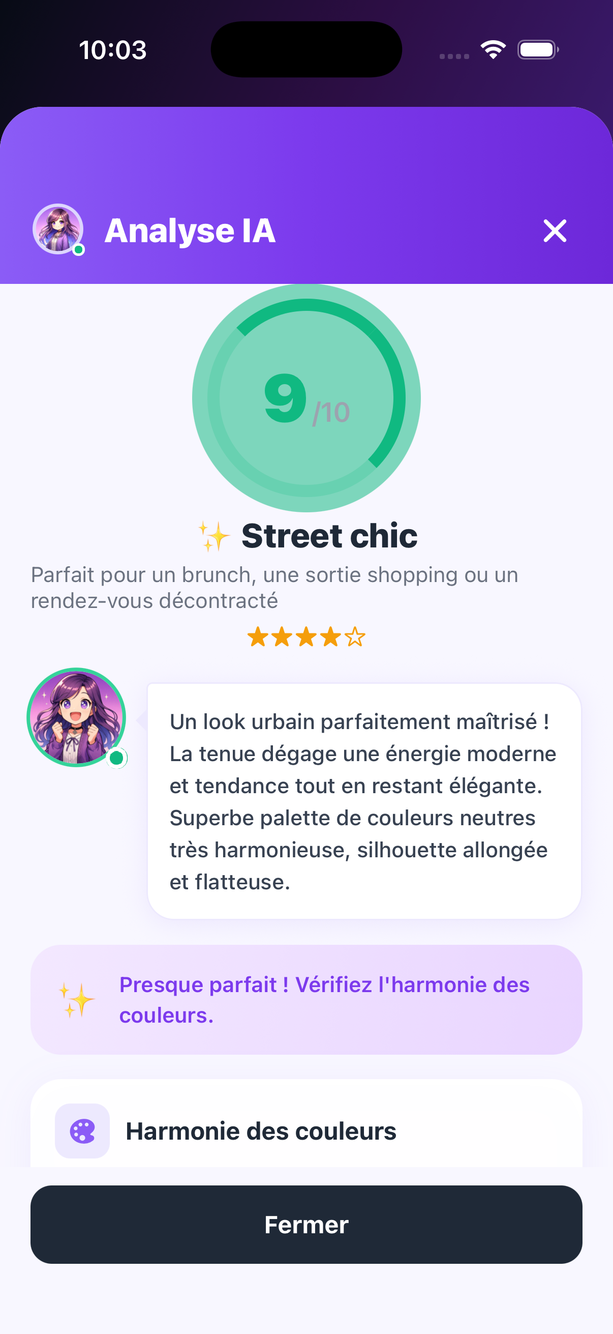 Analyse IA - Score 9/10