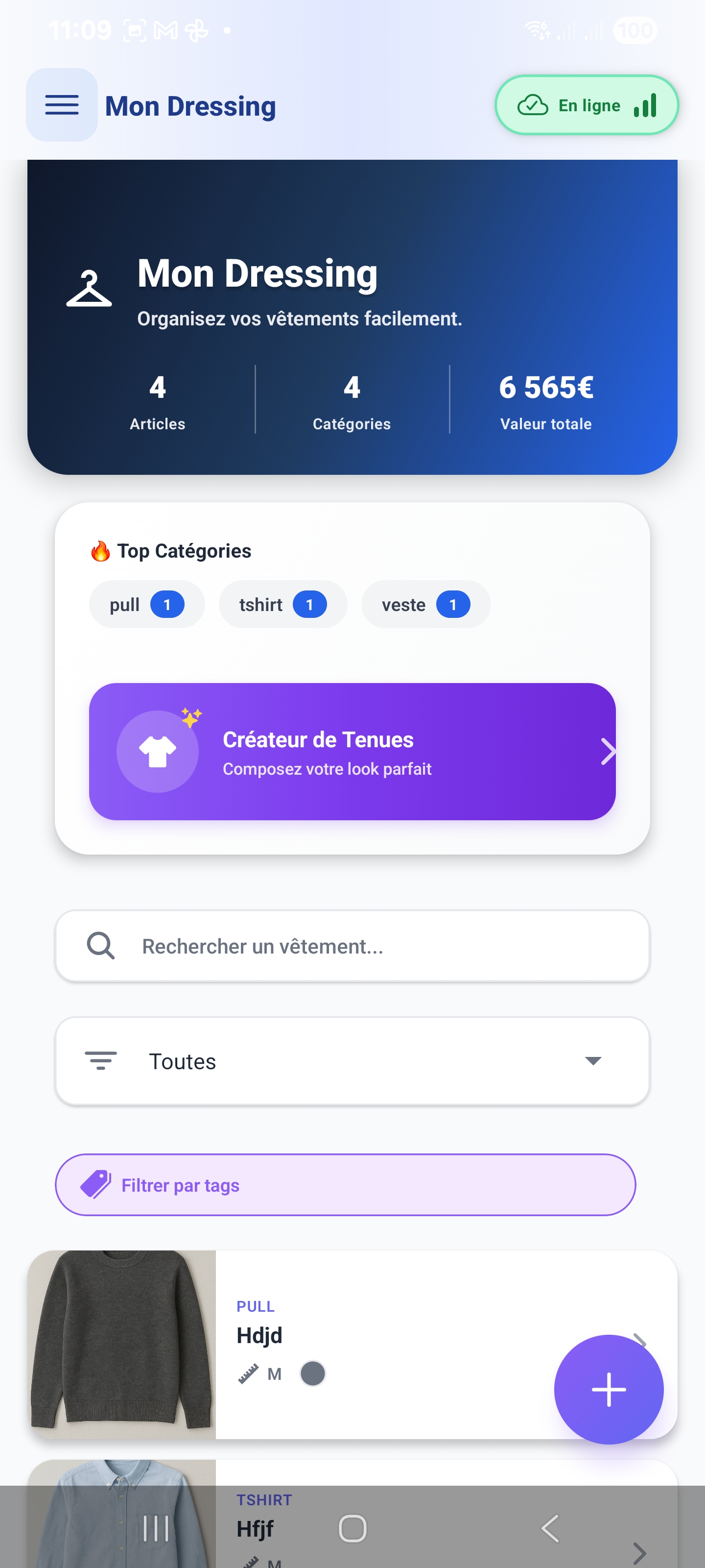 Dressing virtuel Mon Inventaire