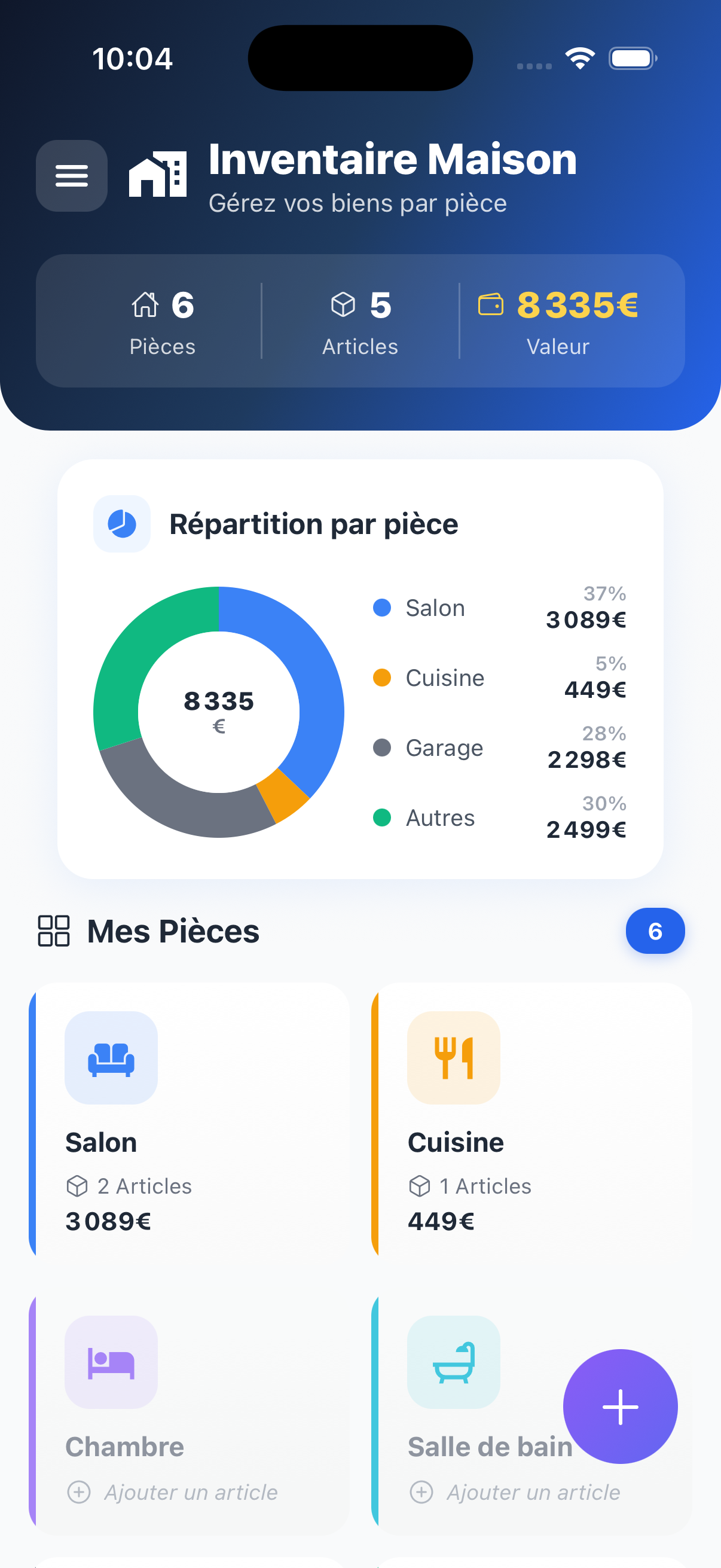 Inventaire Maison par pièce