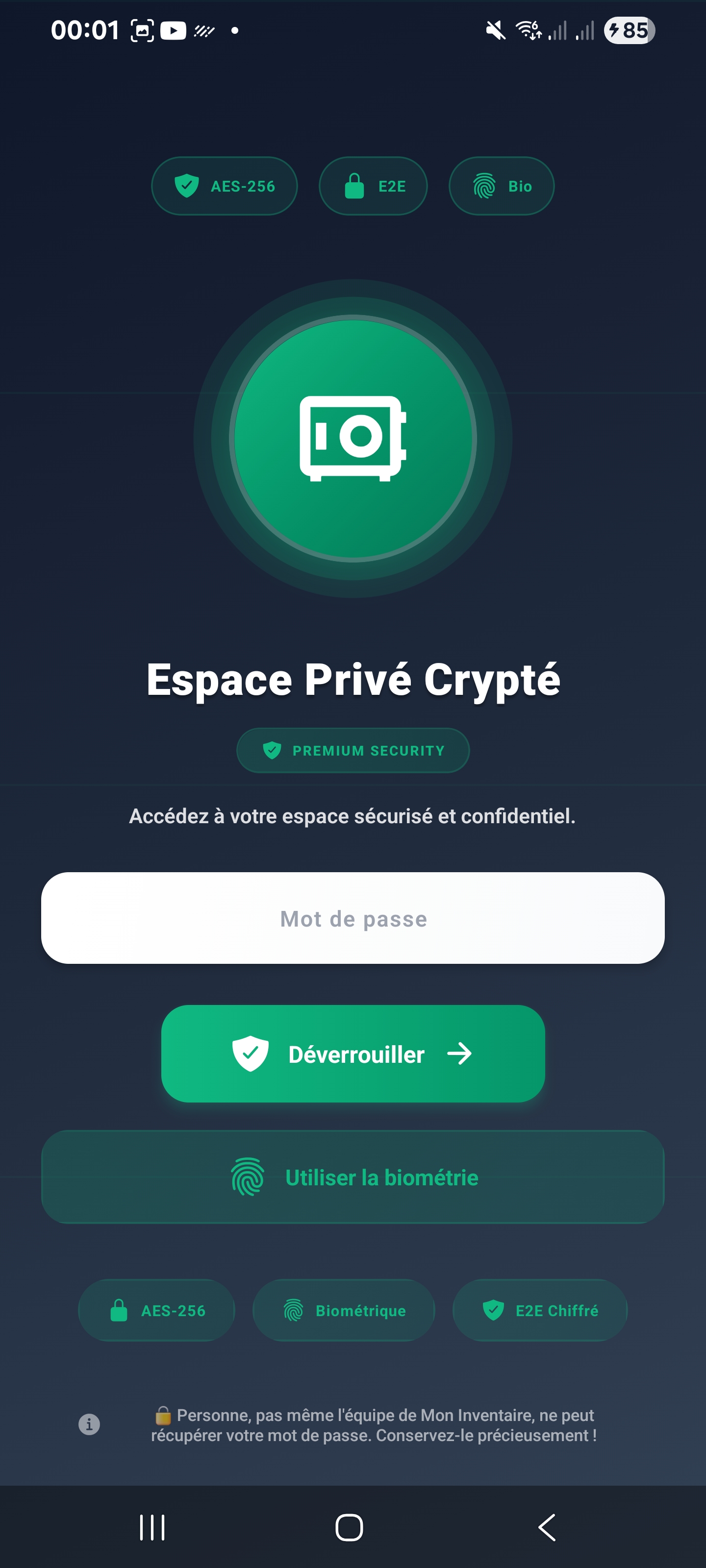 Espace privé sécurisé